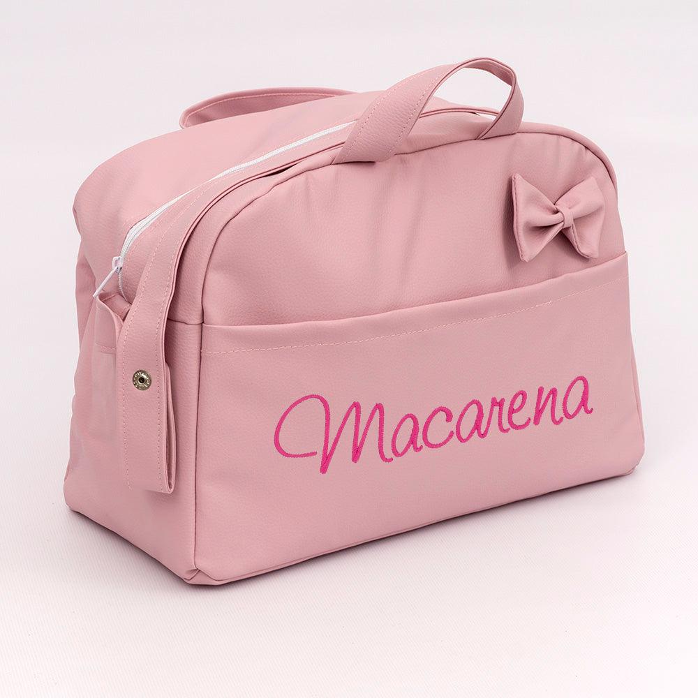 Bolso Maternidad Personalizado Polipiel Lazo Maquillaje - Nanetes #